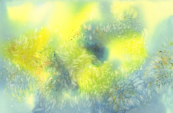 Υδατογραφία φόντο μάρμαρο αλάτι. Χρώματα λουλουδιών χρυσάνθεμα — Φωτογραφία Αρχείου