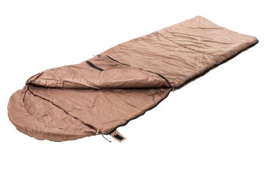 Beyaz bir arka plan üzerinde izole uyku tulumu