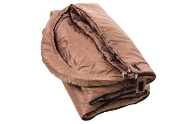 Beyaz bir arka plan üzerinde izole uyku tulumu