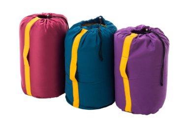 Beyaz bir arka plan üzerinde izole uyku tulumu