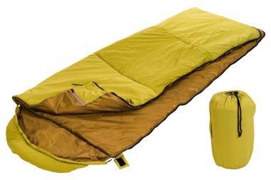 Uyku tulumları beyaz bir arka plan üzerinde izole