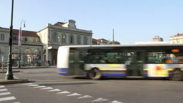 Upływ Czasu Dworzec Kolejowy Porta Susa Włoszech — Wideo stockowe