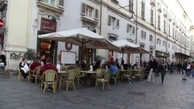 Torino İtalya 'da Garibaldi Caddesi