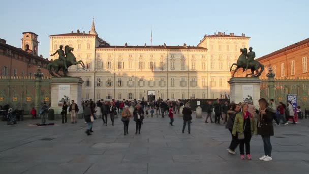 Pałac Królewski Torino Włochy — Wideo stockowe
