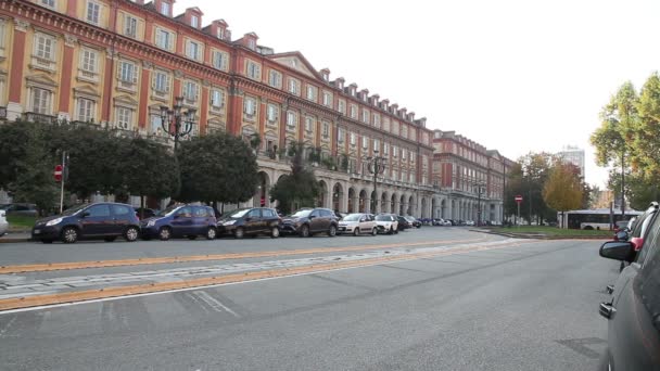 Piazza Heykeli Torino Talya Nın Ünlü Meydanı — Stok video