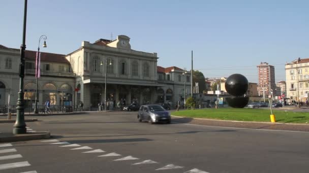 Porta Susa Old Railway Station Torino Italy — Stock Video