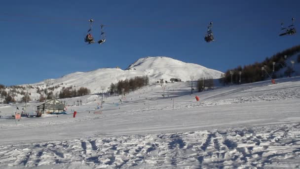 意大利Sestriere的雪景 — 图库视频影像