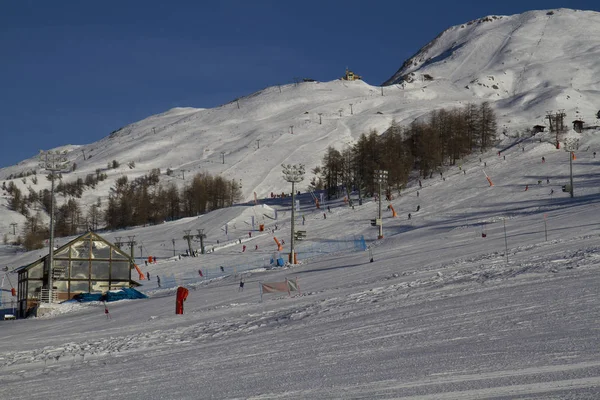 Paesaggio Sestriere Inverno Torino — Foto Stock