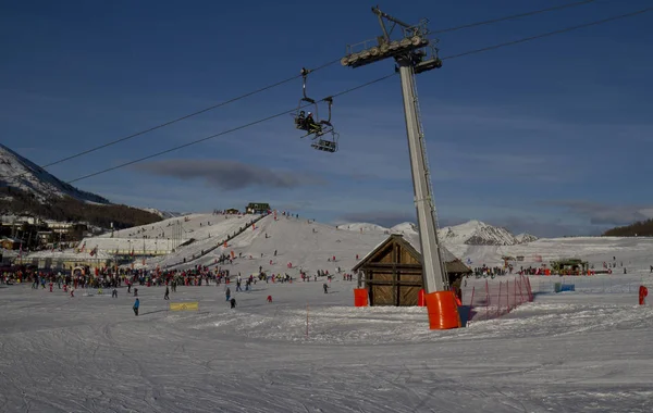 Tájkép Sestriere Télen Torino Olaszország — Stock Fotó