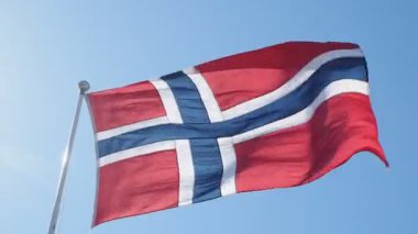 Norveç bayrağı kutup sağa doğru üfleme