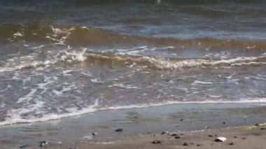 Hiçbir insan ile bir plaj gelen dalgalar