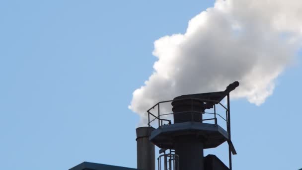 Vapor de chimenea Blue Sky — Vídeos de Stock