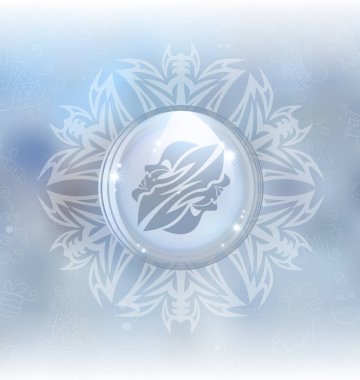 Vektör kar küresi burç İkizler ile