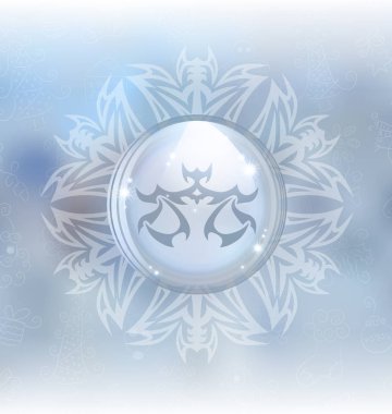 Vektör kar küresi burç Terazi ile