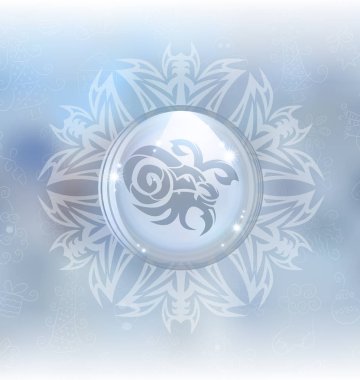 Vektör kar küresi burç Oğlak ile