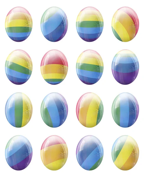 Большой набор разноцветных ЛГБТ-пасхальных яиц — стоковое фото