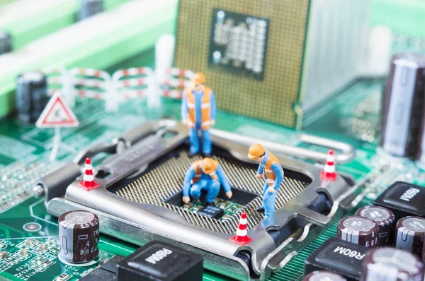 Motherboard repairing concept — Stock Photo, Image