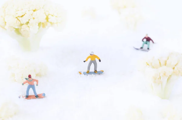 Snowboarding toy people