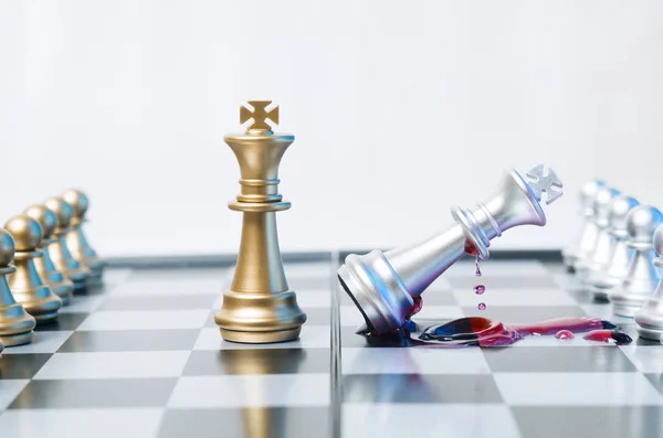 Conceptual Photo Chess Pieces Blood Chessboard Business Law Political Concept — Stock Photo, Image