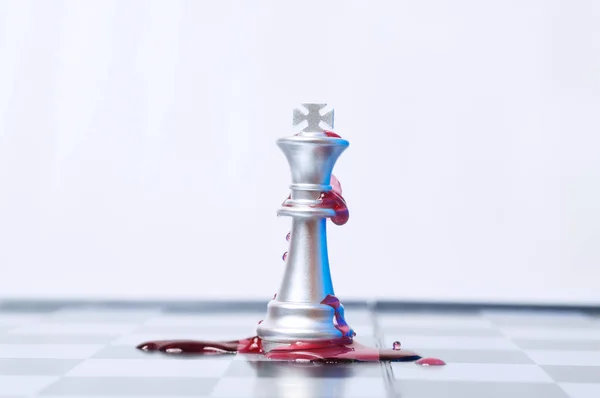 Conceptual Photo Single Chess Piece Chessboard Business Law Political Concept — Stock Photo, Image