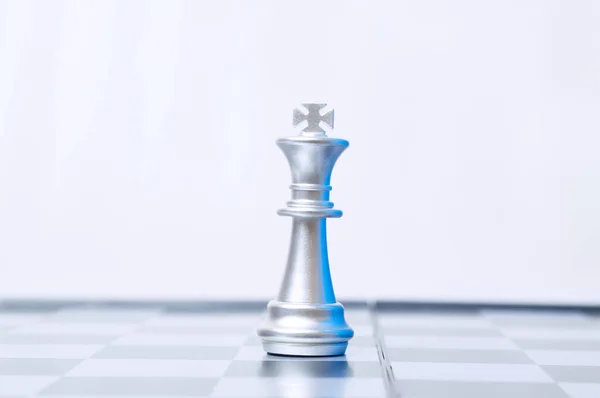 Conceptual Photo Single Chess Piece Chessboard Business Law Political Concept — Stock Photo, Image