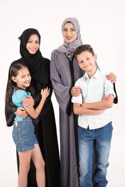 Arab mothers with their kids clipart