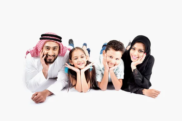 Arab Family White Background — Stock Photo, Image