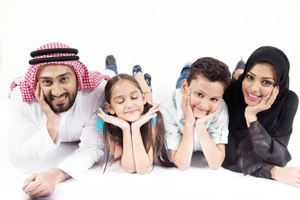 Arab Family White Background — Stock Photo, Image