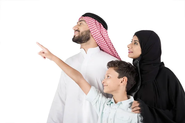 阿拉伯家庭在白色背景 — 图库照片
