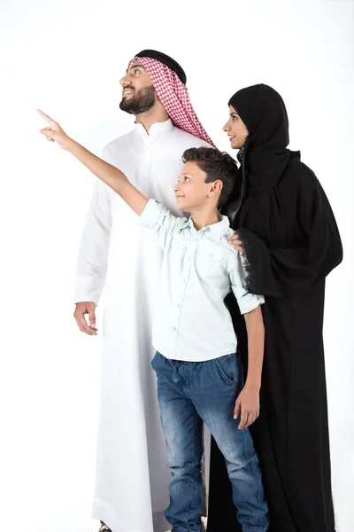 Arab Family White Background — Stock Photo, Image