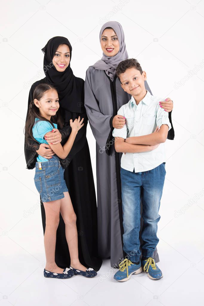 Arab mothers with their kids