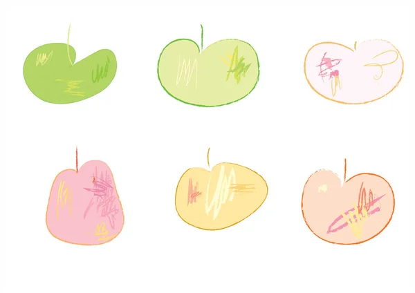 Manzanas de pastel vector de color — Vector de stock