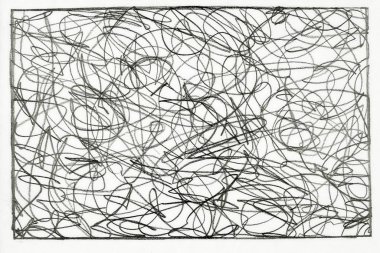 Beyaz kağıt üzerinde siyah soyut çizgiler