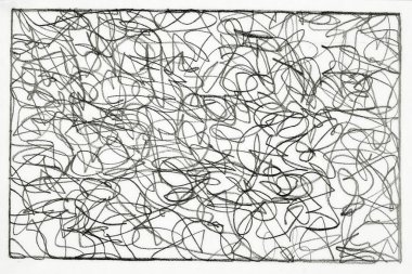 Beyaz kağıt üzerinde siyah soyut çizgiler