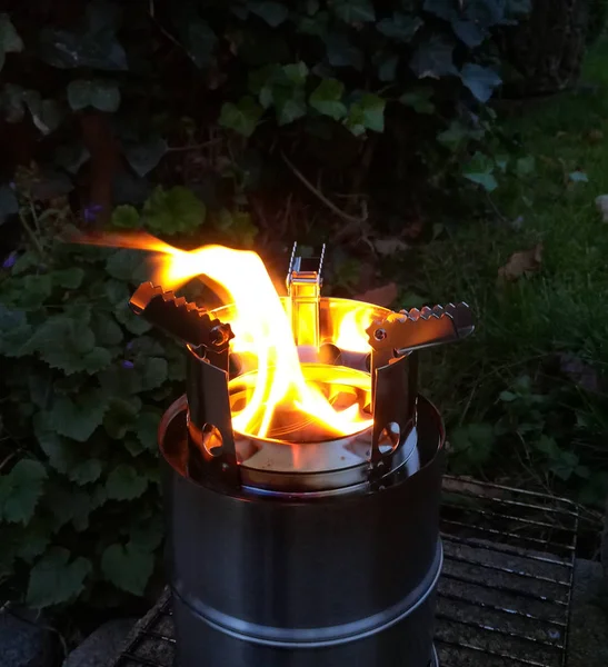 Poêle de camping brûleur — Photo