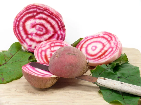 Trendy chioggia turnips — Stock Photo, Image