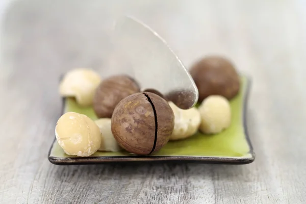 Noci Macadamia Distanza Ravvicinata — Foto Stock