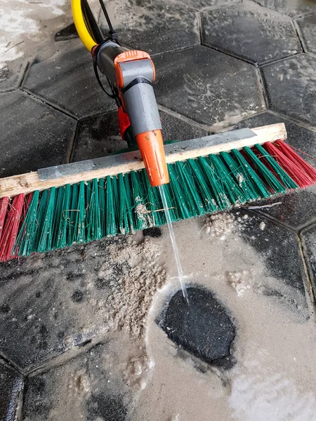 Slurrying Sand Pavement Joints — Stock Photo, Image