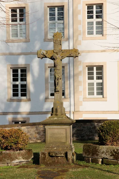 Uitzicht Stad Rond Kerk Markt Nieheim — Stockfoto