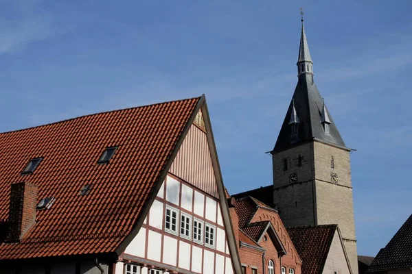 Vista Ciudad Alrededor Iglesia Markt Nieheim — Foto de Stock