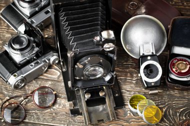 eski kameralar yakın plan