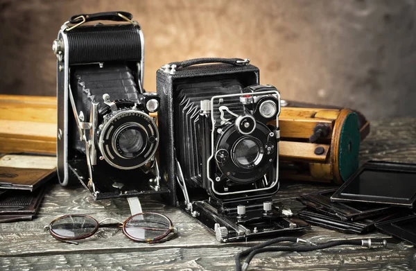 Alte Kameras in Großaufnahme — Stockfoto