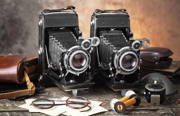 Vecchie telecamere primo piano — Foto Stock