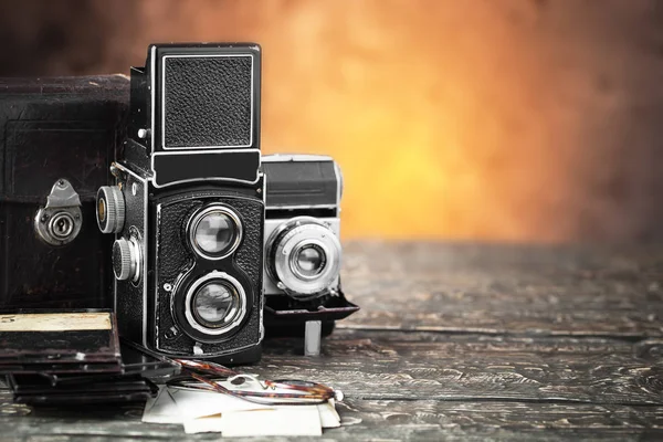 Old cameras close-up Royalty Free Stock Images