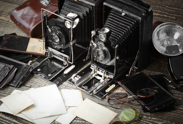 Old cameras close-up Stock Picture