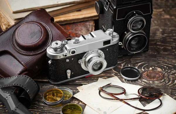 Oude camera 's close-up — Stockfoto