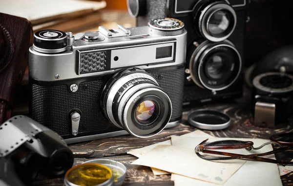 Old cameras close-up — Stock Photo, Image