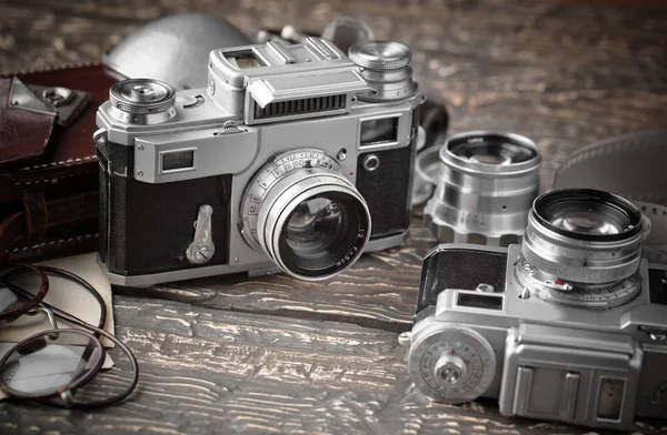 Vecchie telecamere primo piano — Foto Stock