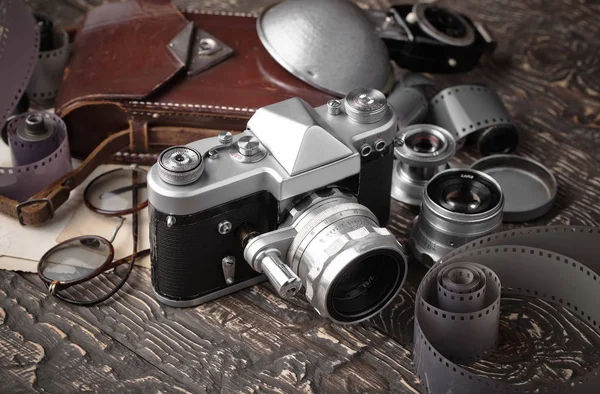 Alte Kameras in Großaufnahme lizenzfreie Stockbilder