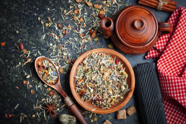 Çay sıcak içecek masada bileşiminde